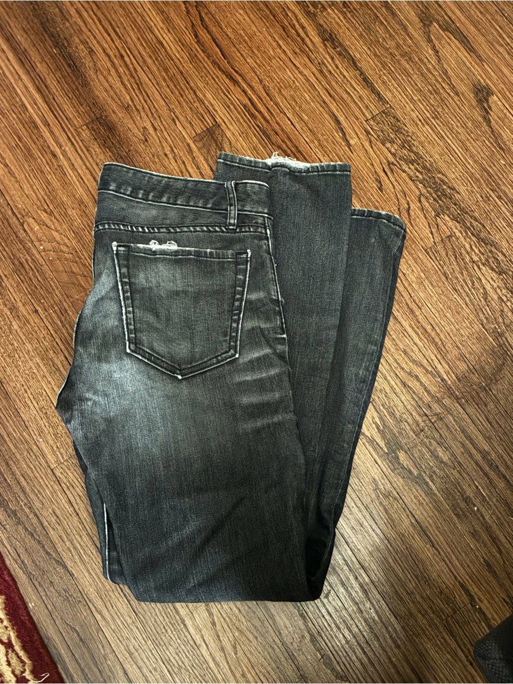 GAP Women's Washed Black distressed denim vintage straight leg style
